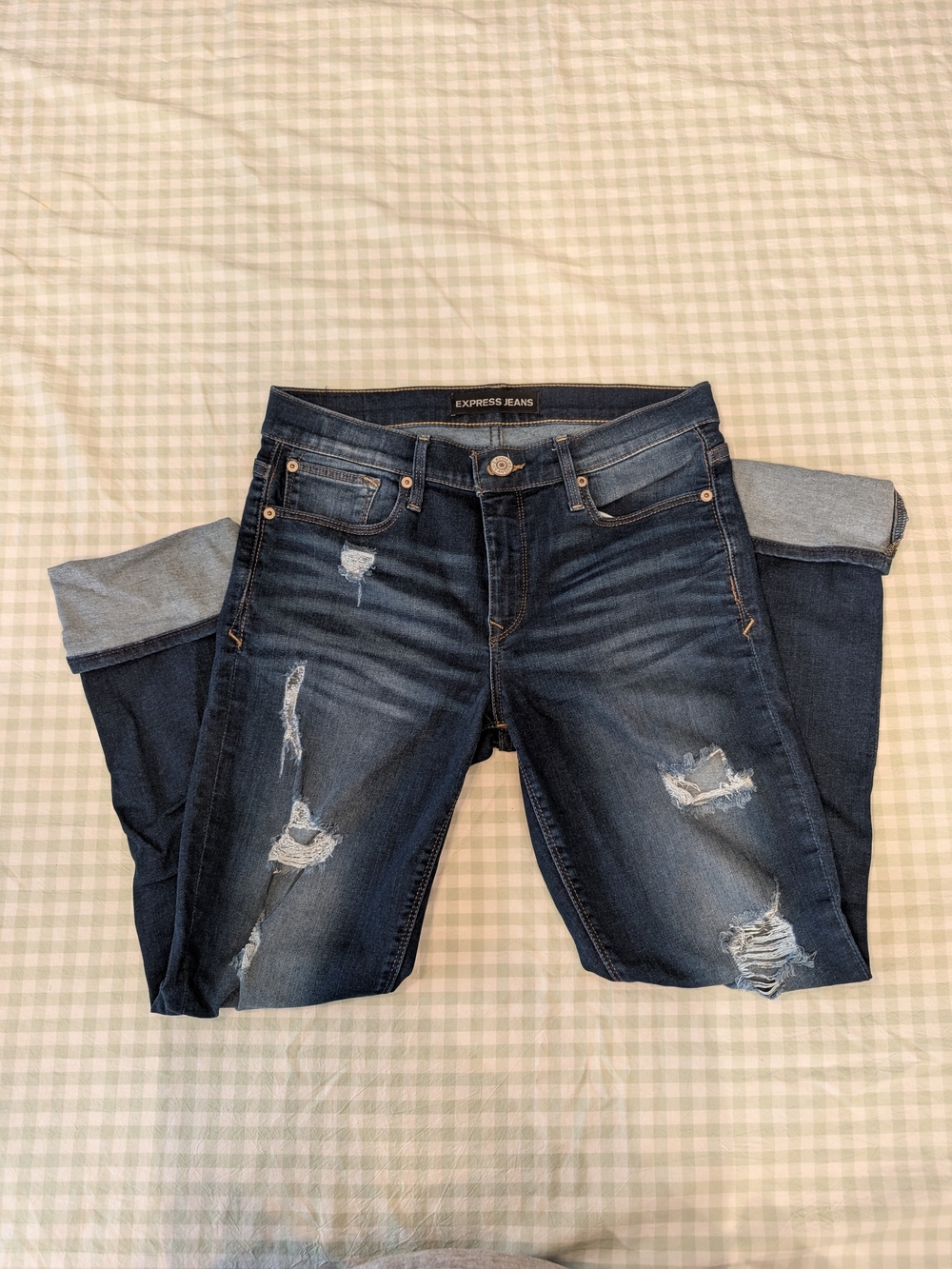 Mudd Dark Wash Distressed Skinny Jeans